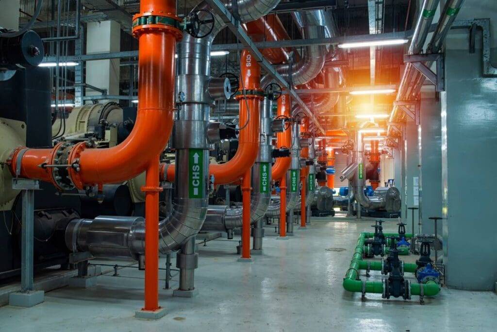 Industrial refrigeration pipework and equipment