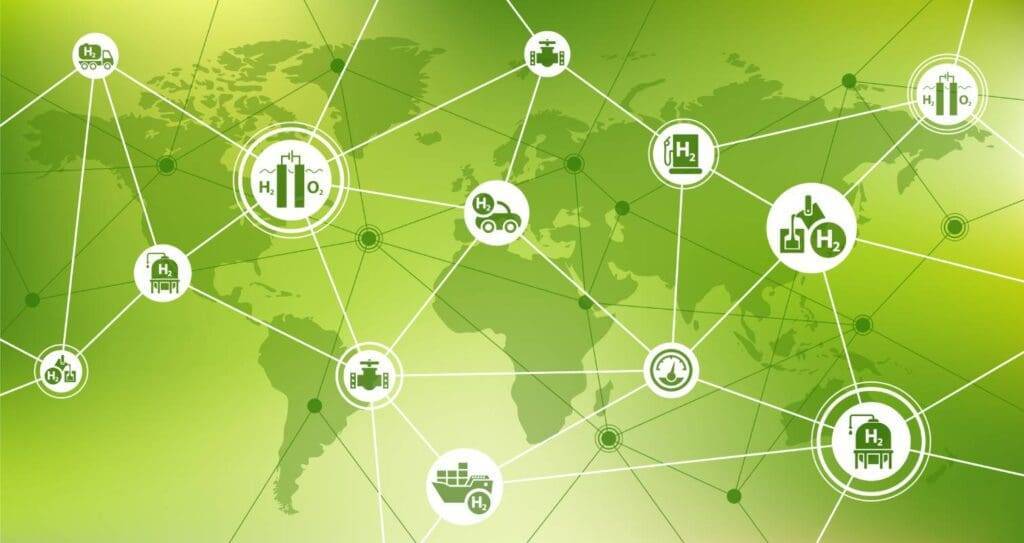 Illustration of connected hydrogen energy applications