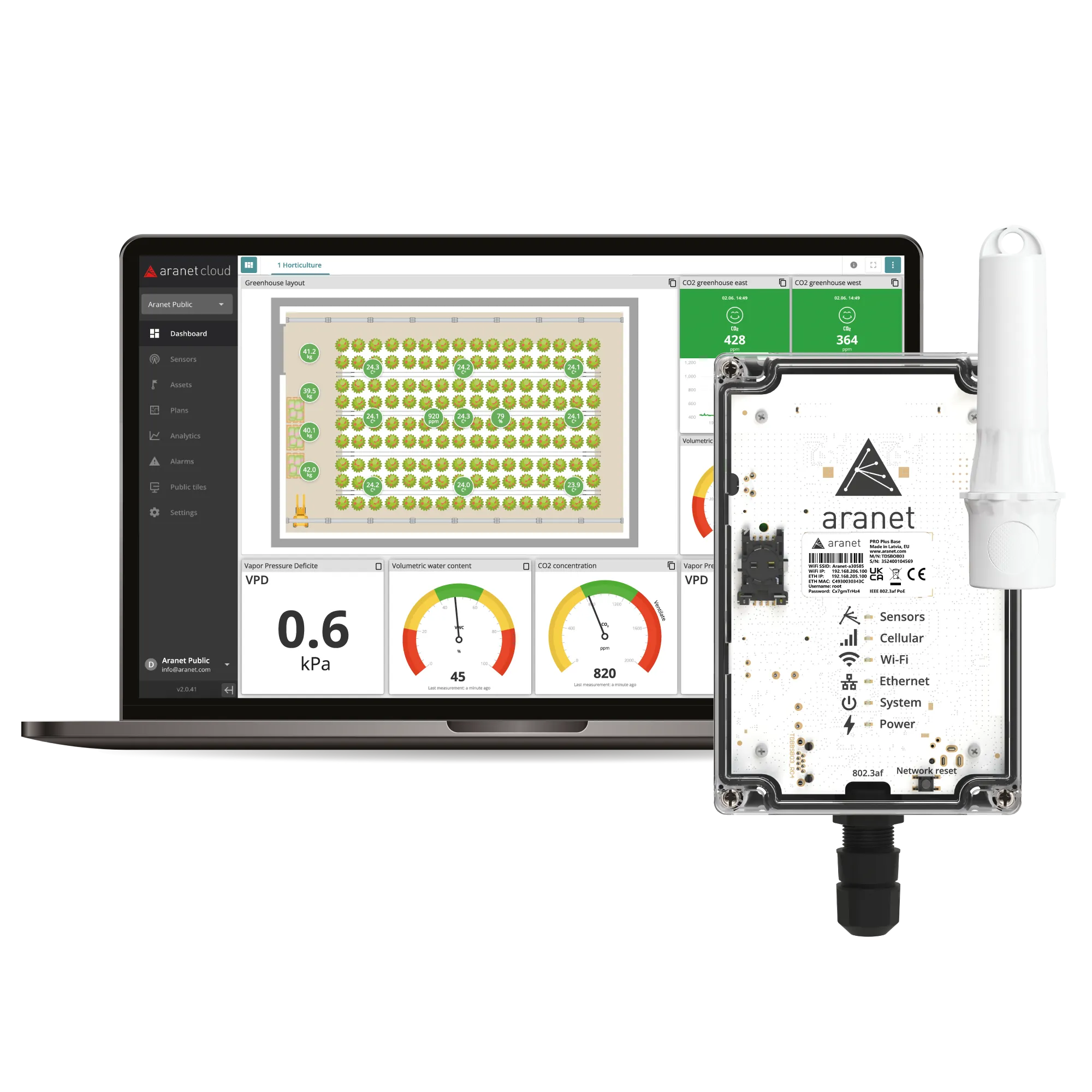 Aranet & E+E Sensors: Precision Tools for Vertical Farms and Insect Growers A base station which collects and manages data from up to 100 Aranet sensors