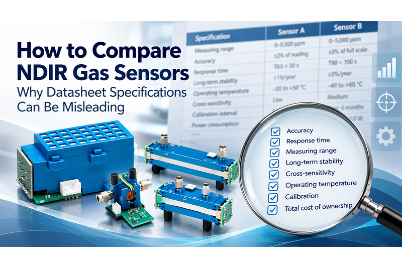 How to compare NDIR gas sensors using datasheet specifications